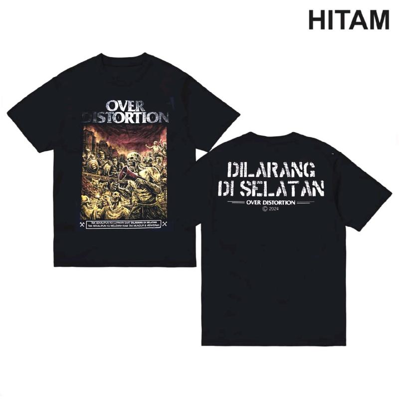 Baju Kaos Distro Sablon Katun Unisex OD Sablon Hitam - Combed, Oblong, Pria, Surfing Band Lembut Nyaman Unik Keren Tshirt Formal Wanita 0