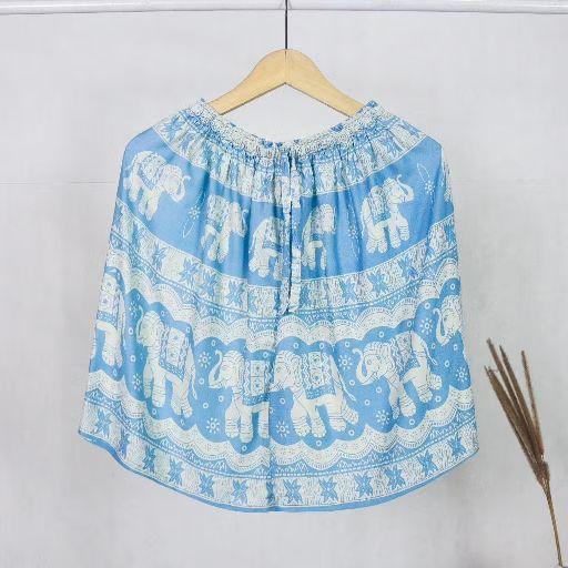 Celana Pendek Wanita Super Jumbo Motif Gajah Mihu Mihu Selutut Hotpants Bigsize Rayon Kulot Shorts Santai Muat Sampai BB 100Kg