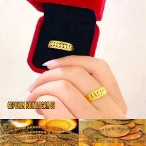 cincin rantai terbuat dari bahan koin logam asli 1991_1992 anti karat