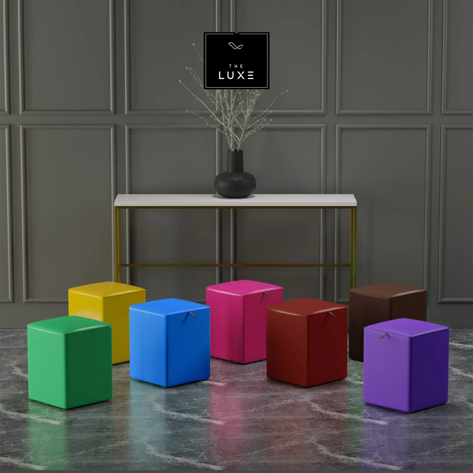 Kursi Stool Sofa Kotak The Luxe Puff Furniture Clearance Sale Random Collor !