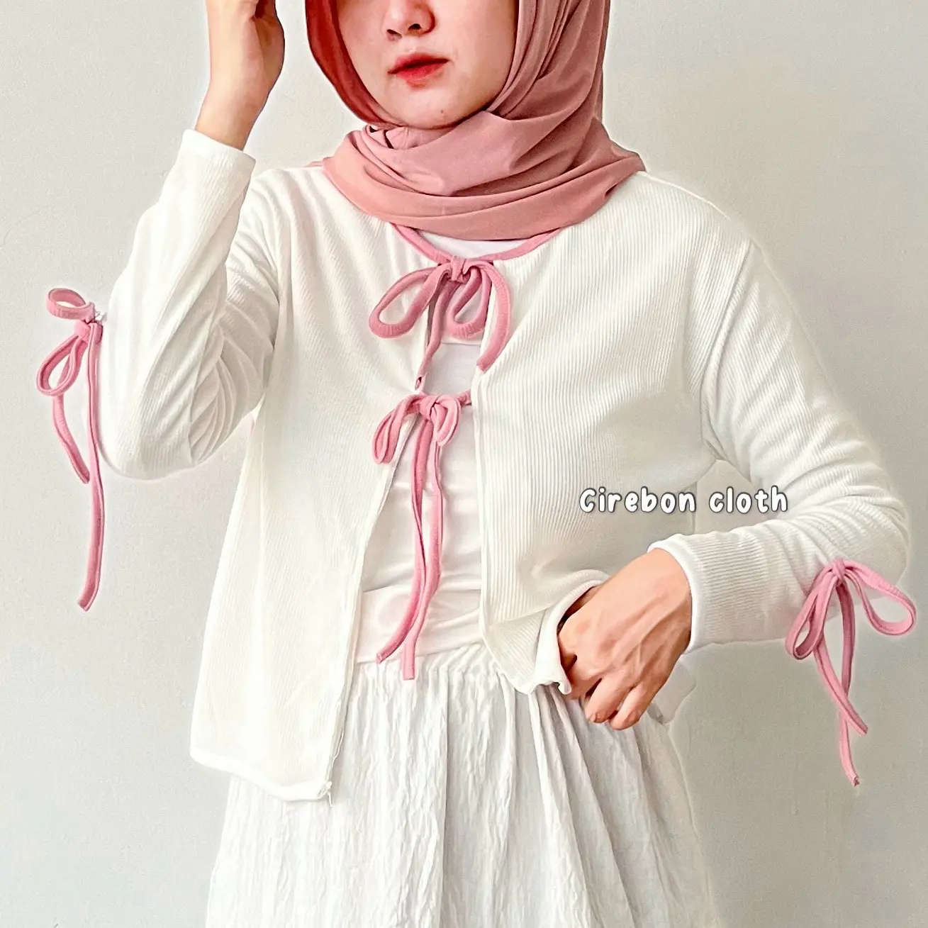 Cirebon Cloth - Loly Cardigan Knitt Pita / Cardigan Coquette / Cardigan Knitt Wanita / Cardigan Wanita Baju Fit Panjang Rib