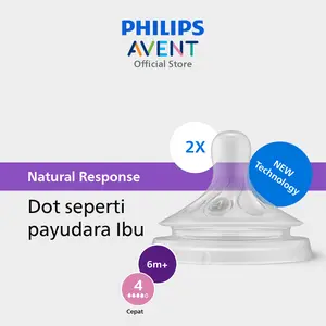 Philips Avent | Dot Bayi Botol Susu | Natural Response | Dot Seperti Payudara Ibu | 6M+ | SCY964/02