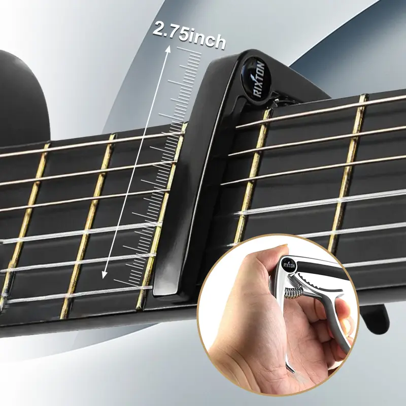 Rixton Guitar Capo Lgl 06 Clamp Aluminum Alloy Metal Wood Grain Quick Change Acoustic Capo 5