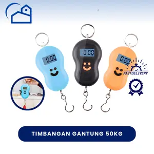 HOMESTATION - Timbangan Gantung Mini Digital Portable Electronic Scale Smile Travel Serbaguna Kapasitas 50kg 4650