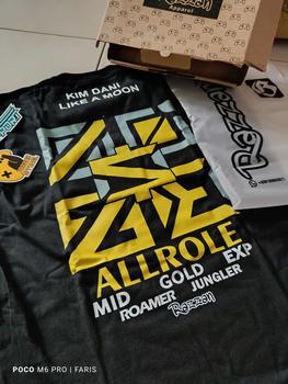Product Review of RAZZAN KAOS ROLE MOBILE LEGENDS ALLROLE GOLD LANE EXP LANE MID LANE JUNGLER ROAMER PREMIUM QUALITY BAJU GAMING ML ROLE from 𝓕**𝓼 1