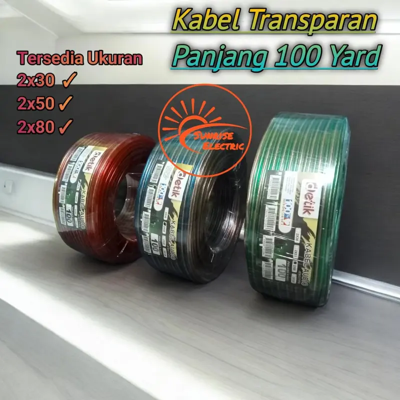 Kabel Audio Transparan / Kabel Listrik Serabut Panjang 100 Yard 0
