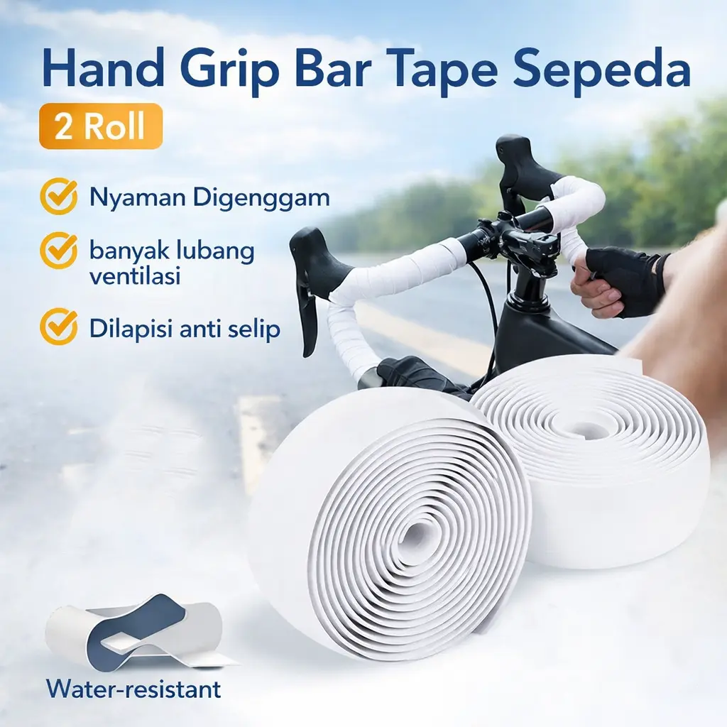 TaffSPORT Hand Grip Bar Tape Handlebar Sepeda Anti Slip 2 Roll - 70616