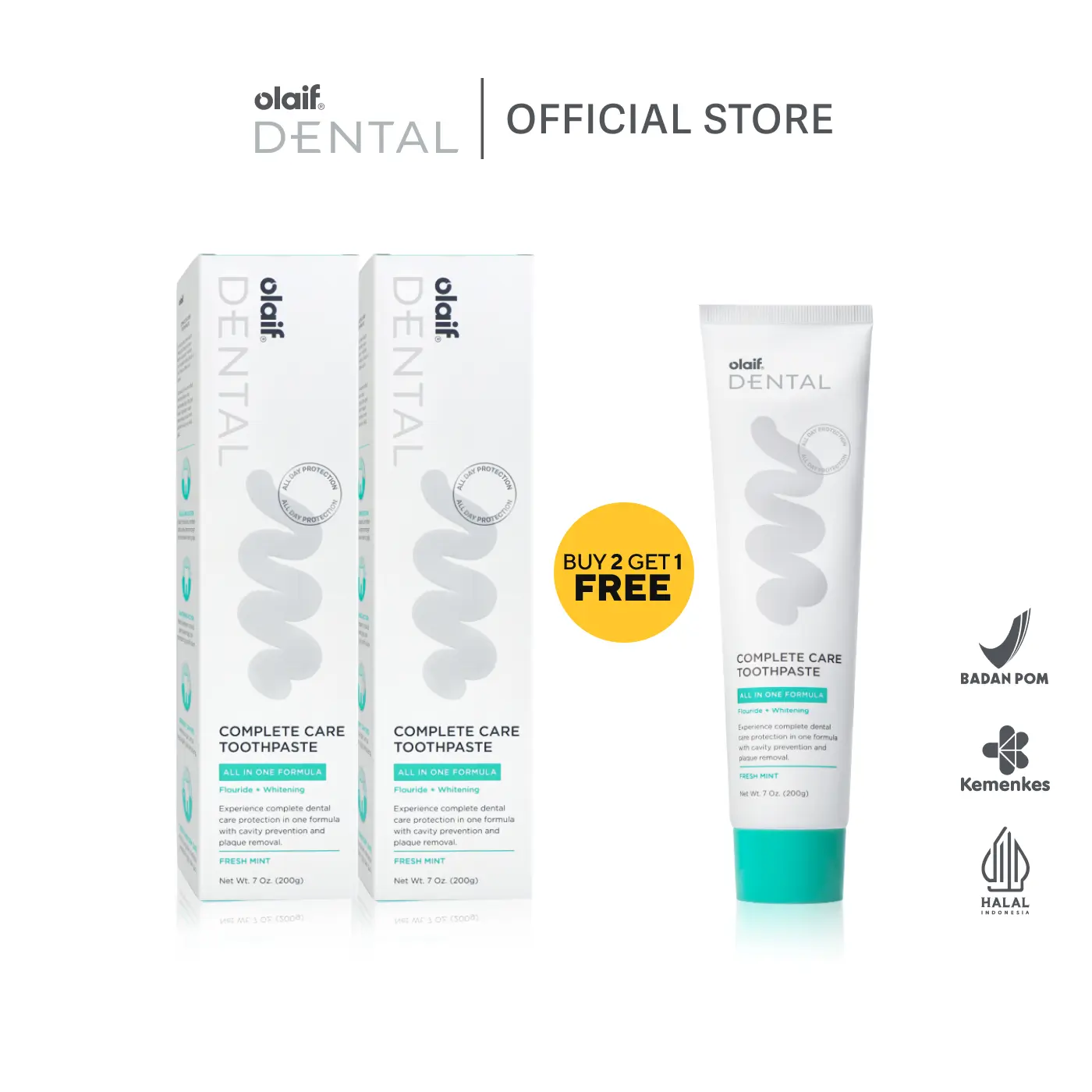 [Bundle 3] Olaif Dental Complete Care Toothpaste 200g / Pro Clean Toothbrush - Pasta Gigi / Odol Gusi  / Mulut
