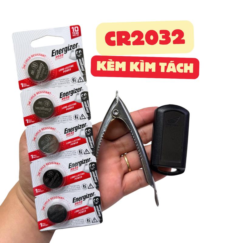 Pin CR2032 Energizer tặng kèm kìm tách chìa khóa xe máy
