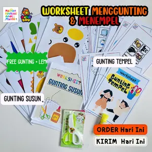 40 hal Worksheet Anak 2 3 4 5 6 Tahun Aktivitas Menggunting Dan Menempel TK PAUD PRESCHOOL