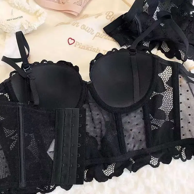Fairys gift  Bra BH Push Up Set Kawat Celana Dalam Wanita Bikini Sport Beha Lingerie Korea Fashion Bralette Remaja Perempuan Sexy  Motif Cewek Pita Bunga Murah 3