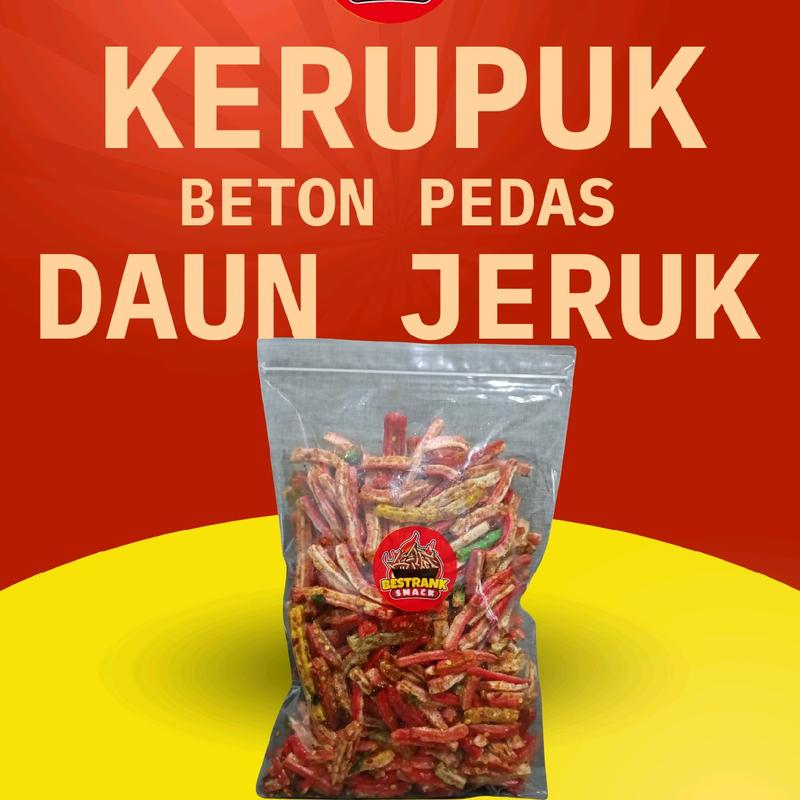 Kerupuk Beton Pedas Daun Jeruk 500 Gram - Snack Makanan Ringan Kering - Snacks, Food 2