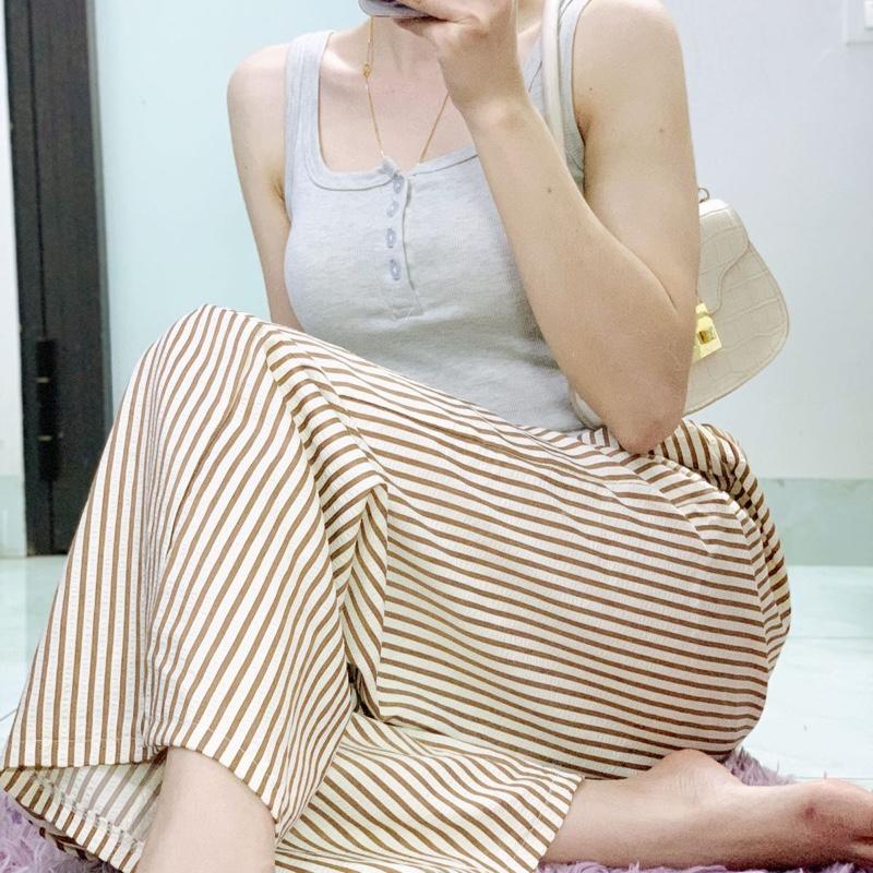 [42Kg-65Kg] QUẦN KẺ ỐNG RỘNG LƯNG CAO CHẤT VẢI ĐŨI NHĂN HÁCH DÁNG 6