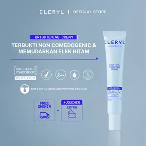 CLERYL Even Tone Perfecting Cream Non Comedogenic Prebiotic Moisturiser | Green Tea Biotechnology Moisturizer Meratakan Warna Kulit Wajah, Melembabkan Mencerahkan Kulit Acne Prone Skin | Alternative Retinol Melembabkan Kulit | Aman Ibu Hamil dan Busui