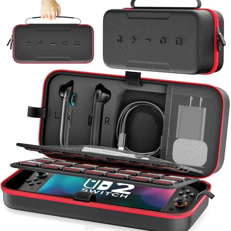 Nintendo SwitchおよびOLEDモデル対応のキャリーケース、Joy-Conと