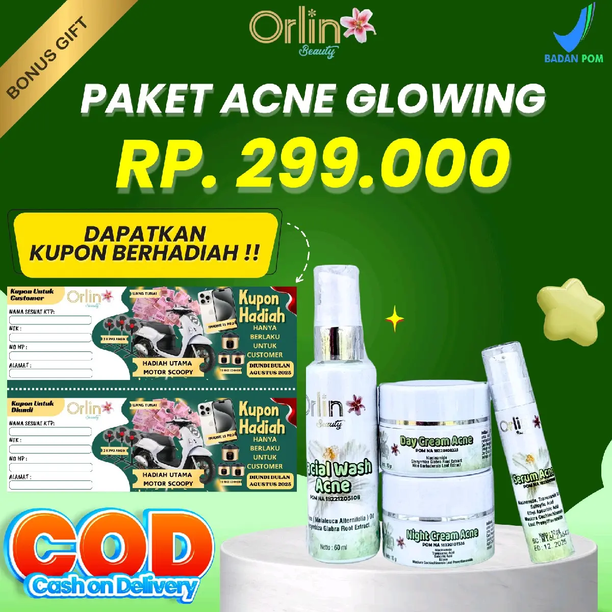 ACNE GLOWING/SKINCARE MURAH/KRIM MURAH Wajah Hitam Wajah Hitam