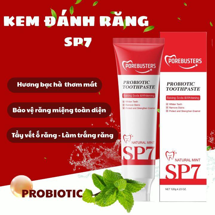 Kem đánh răng SP7 trắng răng sạch vết ố vàng hiệu quả lành tính cả nhà đều dùng nước hương bạc hà thanh mát chắc khỏe răng