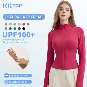 KKTOP Jaket Olahraga Wanita Anti-UV UPF100+, 210g, Slim Fit, Efek Dingin, Baju Olahraga Wanita Yoga Indonesia Breathable Adem, S–3XL(J008)