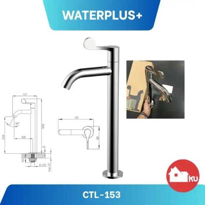 Gambar Keran Air Wastafel WATERPLUS CTL 153 Tinggi Dingin Saja Chrome dari RUMAHKU OFFICIAL Kota Administrasi Jakarta Barat Tokopedia