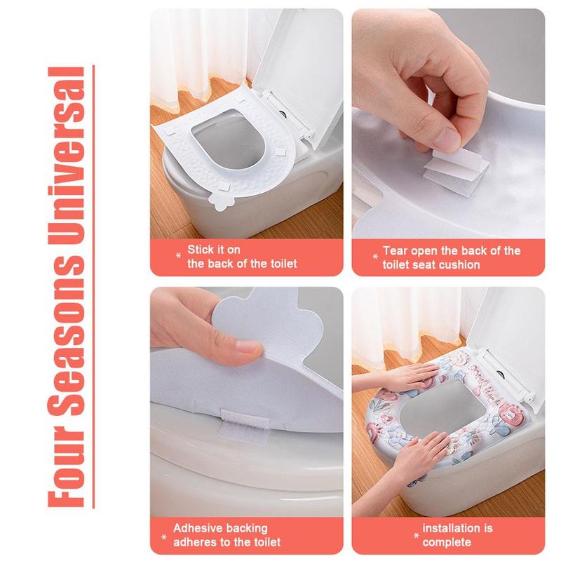 Product Introduction of Toilet Seat Pad With Cartoon Pattern Waterproof Washable Toilet Seat Cover Mat Household Reusable Toilet Seat Pad Adjustable Circle 37