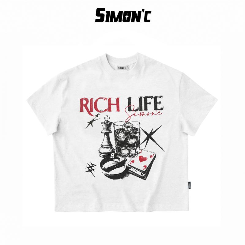 Áo Thun Form Big Boxy '' SIMON'C RICH LIFE '' Cotton 100% Local Brand Unisex Cổ Tròn