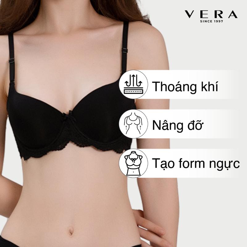 XẢ KHO Áo ngực Nữ Misaki mút dày cúp trơn phối dây lưng ren Voan - 0113 Bra