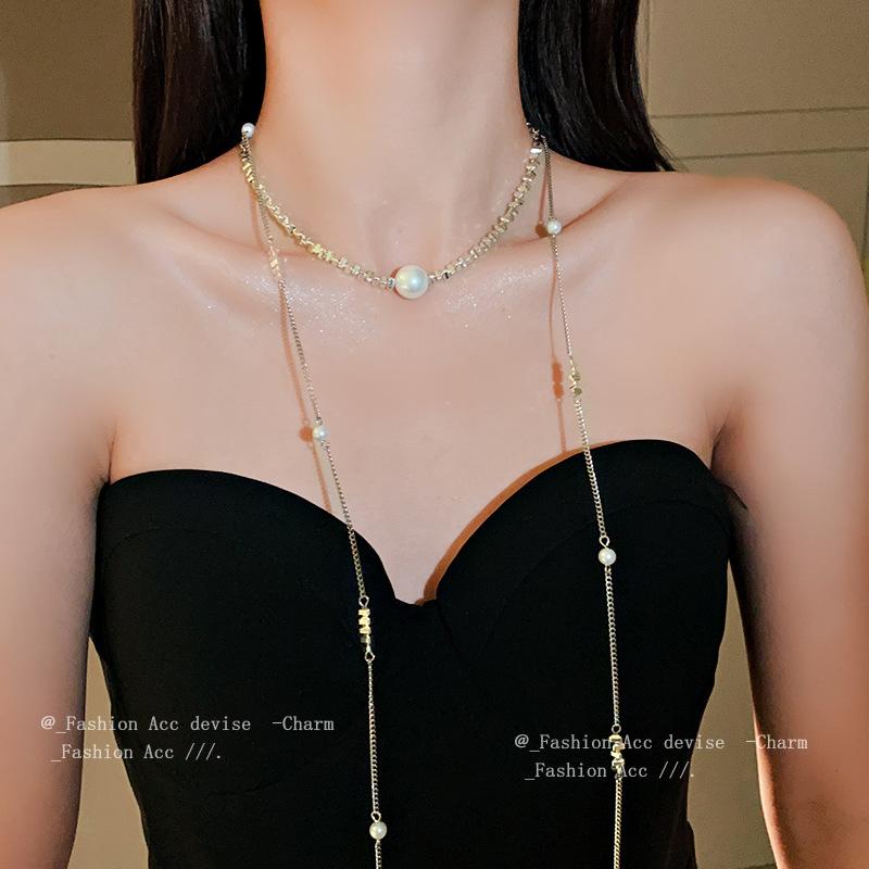 Vòng Cổ Viền Dài, Ngọc Trai, Thời Trang, Cá Tính, Thiết Kế Đẹp, Dây Chuyền Áo Len, Thời Trang Độc Đáo Phong Cách Ngầu Trang Sức, Bán Buôn, Dành Cho Nữ