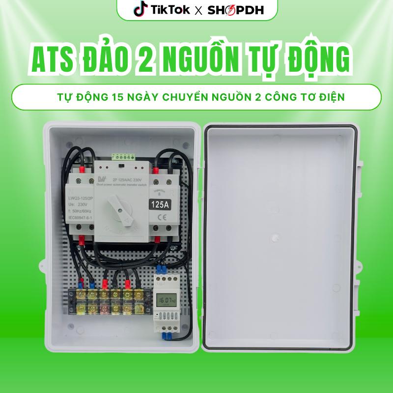  Bộ ATS 125A 220V chuyển nguồn tự động 2 công tơ điện 15 ngày đảo 1 lần bảo hành 6 tháng SHOPDH 