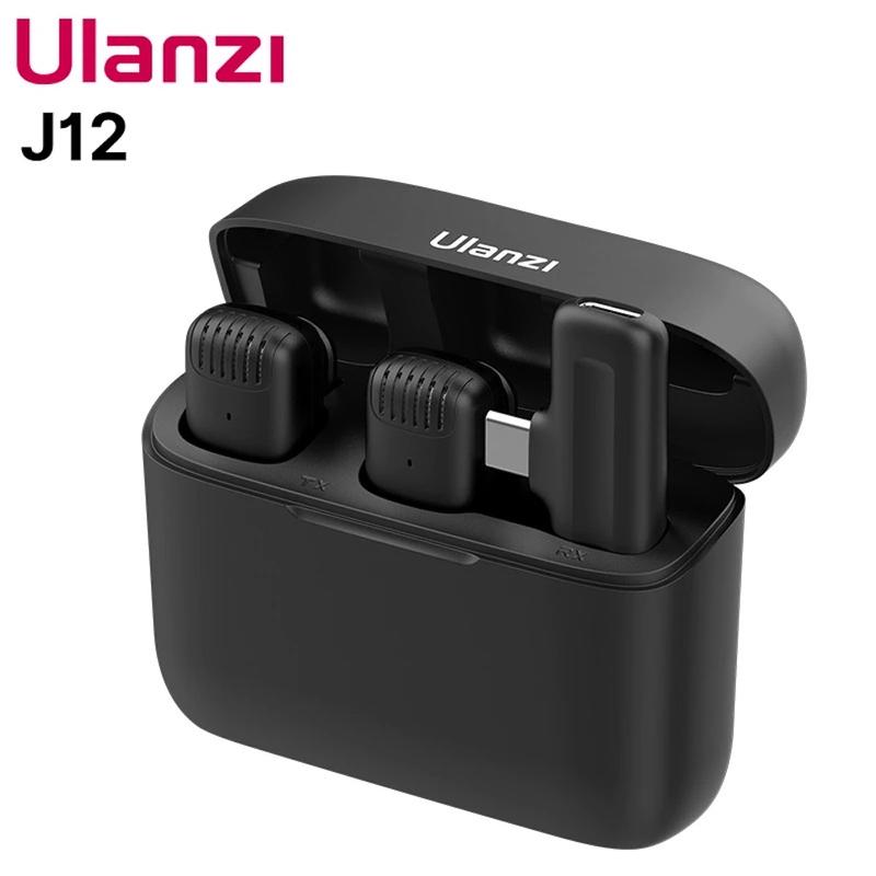 ULANZI J11 / J12 Wireless Lavalier Microphone Audio Sound Recorder Dual Vlog Mic for Mobile Phone Smartphone / PC Computer Plug Portable Earbud Receiver 0