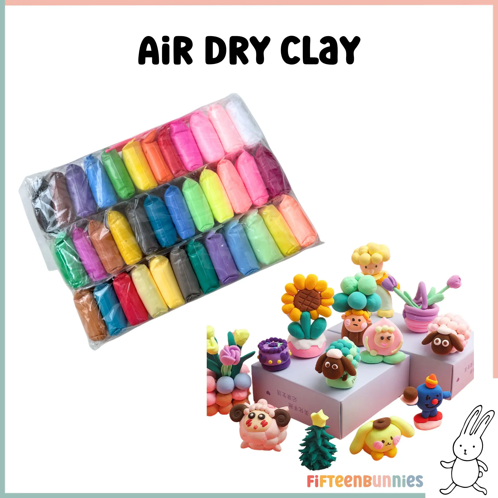 Air Dry Clay | 12/24/36 Colours Pack Air Clay with 3 Sculpting Tools and Stamper | Sensory Play Non-Toxic Clay Children