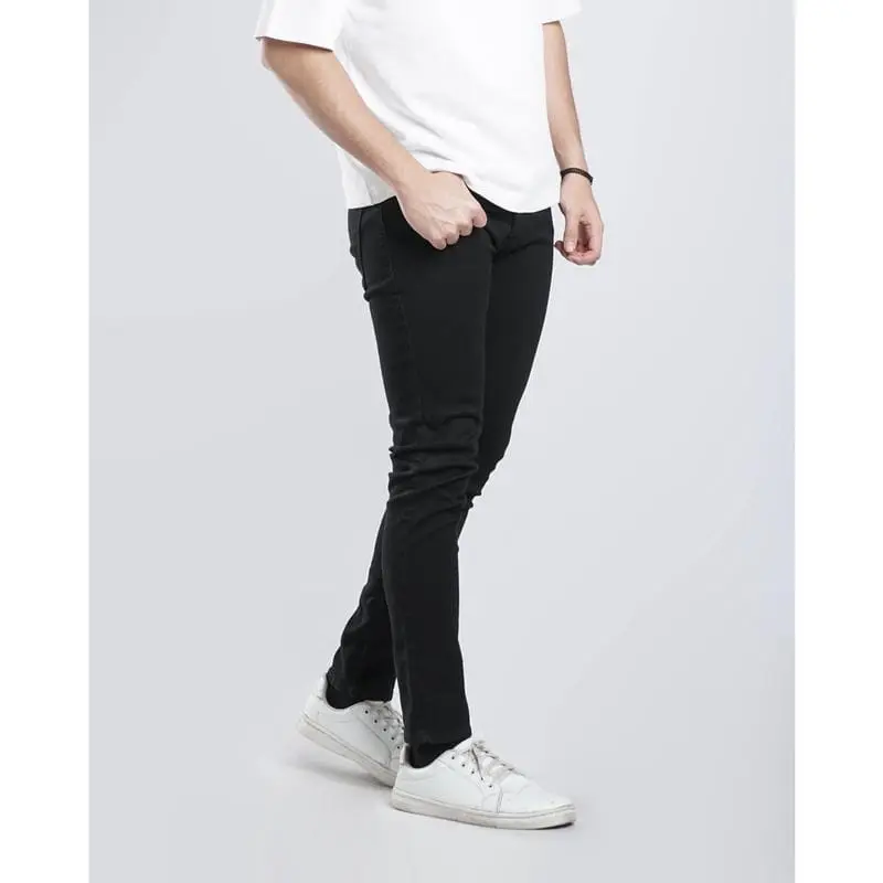 CELANA PANJANG JEANS PRIA MODEL PENSIL SLIMFIT SIZE 27 S/D 38 Denim Hitam Skinny Melar Soft Stretch 1
