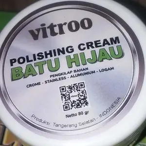 Vitroo Polishing Cream Batu Hijau Batu IJO Krim Poles Untuk Pengkilap Mesin Velg Stainless Crom Alumunium Mobil Motor Accessories Car Kendaraan