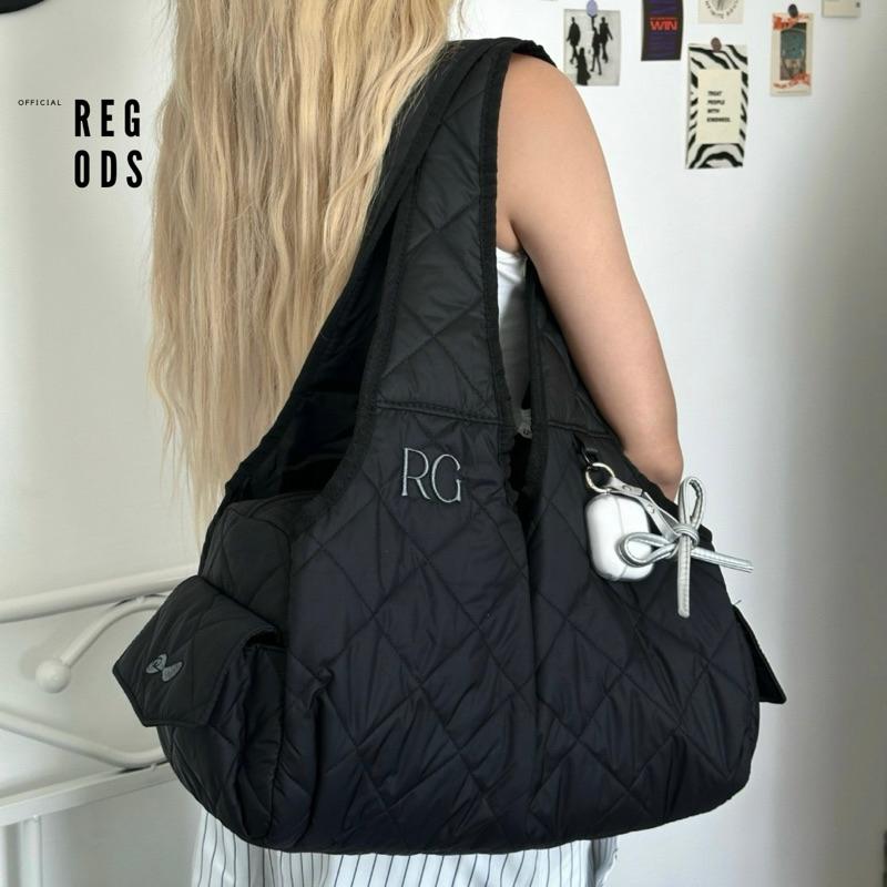 Túi tote phao trần bông nhiều ngăn đựng vừa ipad - Tote Ribbon Regods không kèm dây ren