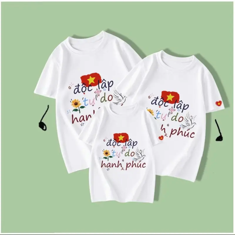 Áo thun Độc Lập Tự Do - Hạnh Phúc áo thun unisex cho cả nam và nữ chất vải cotton thoáng mát có đủ size cho cả gia đình.