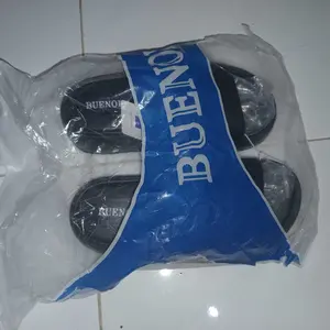 Sandal Selop Wedges Wanita Bahan Empuk Ringan Polos Hitam Karet Shoes