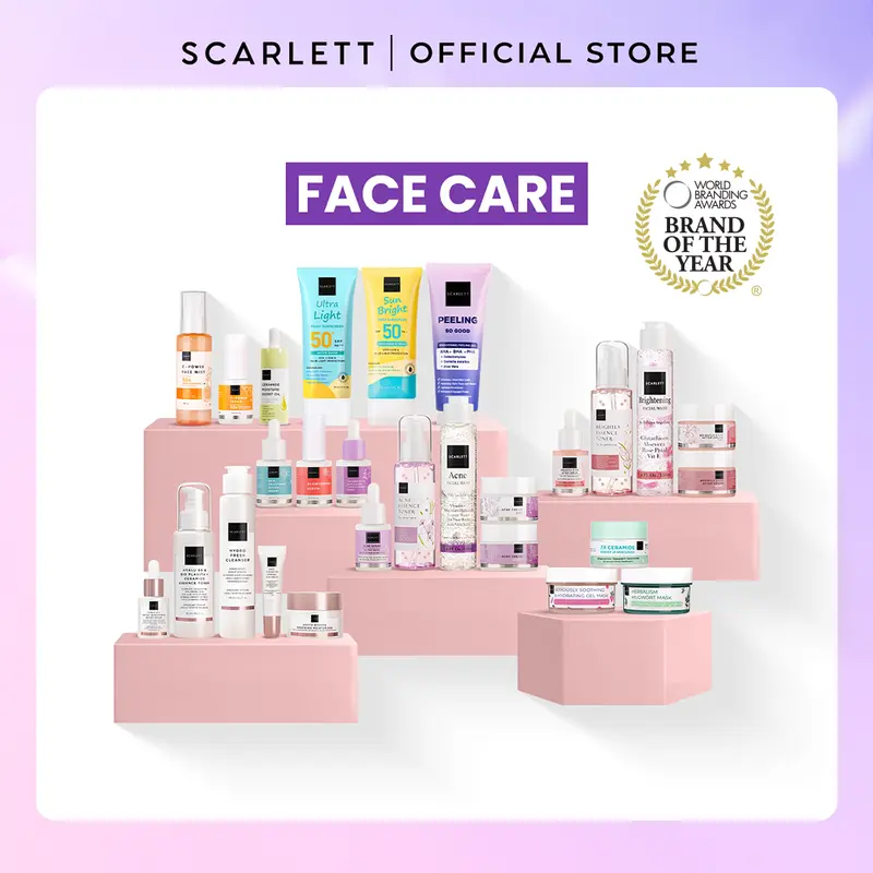 Scarlett Whitening Facecare Satuan ( Facial Wash, Toner, Serum, Moisturizer, Face Mist, Peeling Gel, Sunscreen, Face Mask ) Perawatan Wajah 0