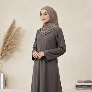 Yubna Famella -Abaya Wanita Polos Busui Friendly  Bahan Sabrina Premium EXCLUSIF  Cantik untuk Tampilan Elegan dan Modis