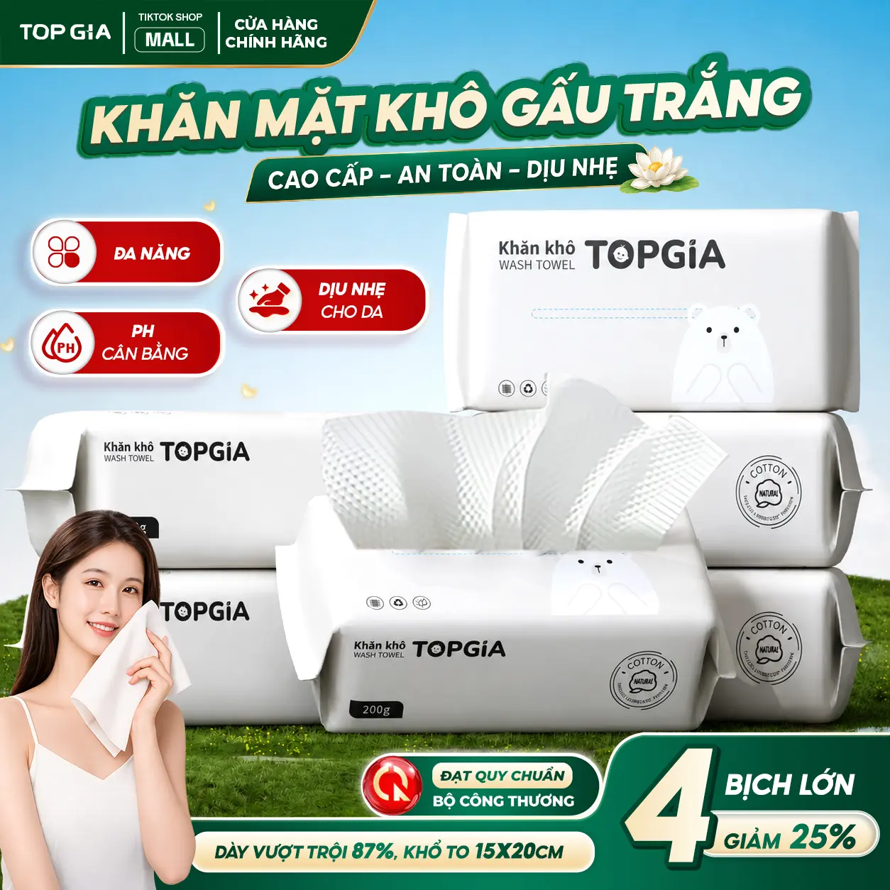 [SẬP GIÁ- BỊCH LỚN] 4 Bịch Khăn Mặt Khô Dùng 1 Lần Lau Khô, Lau Ướt, An Toàn Mềm Mịn, Khăn Mặt Khô Đa Năng Rút, Skincare, Giảm Mụn, Khăn Mềm Mại, Sợi Tơ Thiên Nhiên Khăn Lau Mặt Dùng Một Lần, Giảm Đỏ Khô, Phù Hợp Da Nhạy Cảm  KMK