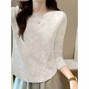 COD Baju Kaos Oblong Wanita Lengan Panjang/Bahan Spandek /Atasan / Baju Kasual/T-shirt/ Baju Santai Nyaman