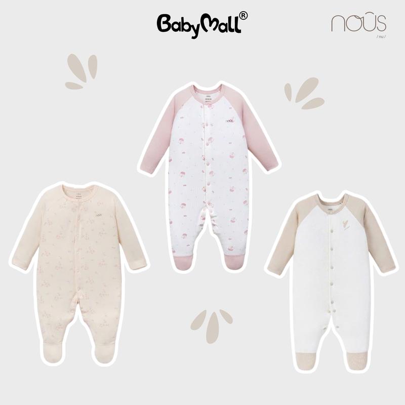 Body Nous liền tất sơ sinh 3-5.5kg chất vải modal/sợi tre/cotton mát mịn NU081 NU022 bososinh 81