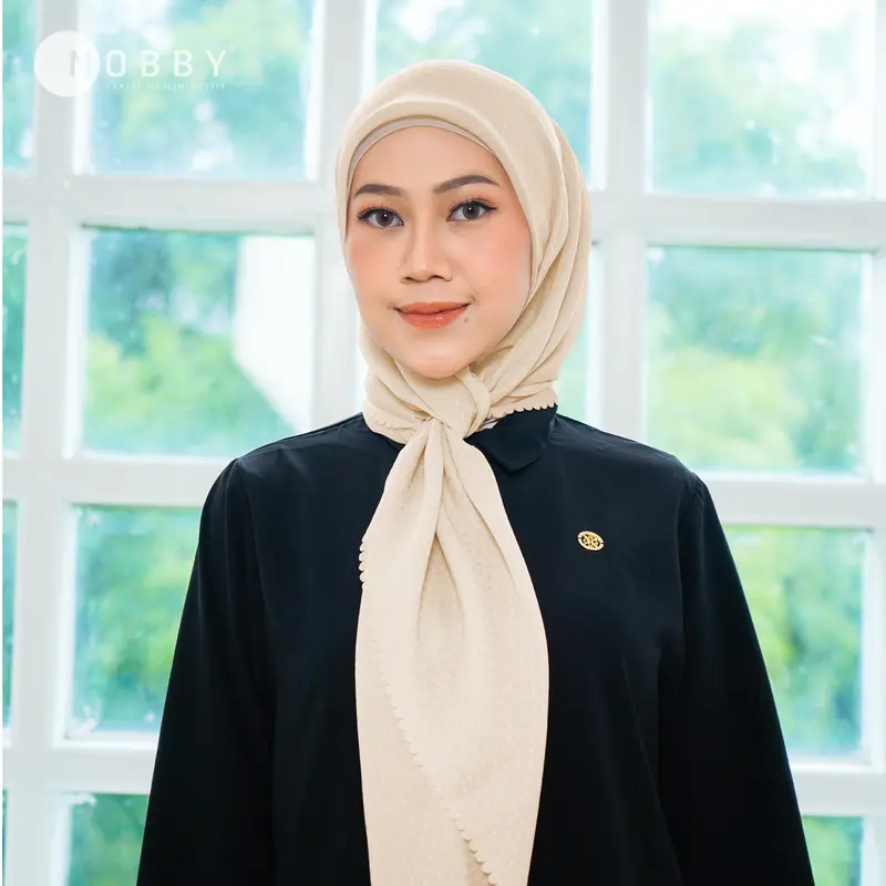 Nobby - Ruby Scarf Hijab Segiempat Bahan Voal Lasercut Cutting Lembut Kerudung Square Muslim 6
