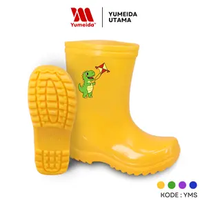 Yumeida YMS - Sepatu Boot Anak Karet Anti Slip Tahan Air Karakter Dino