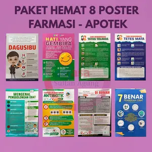 Farmasi - Paket 8 Poster Apotek Terlengkap | Media Edukasi Apotek | Paket Hemat Poster Apotek
