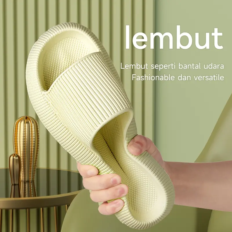 Sandal empuk Wanita Style Import Bahan EVA Anti Slip Sandal Rumah Sendal Kamar Mandi Cewek Elastis Empuk Soft Slipper Elastic 2