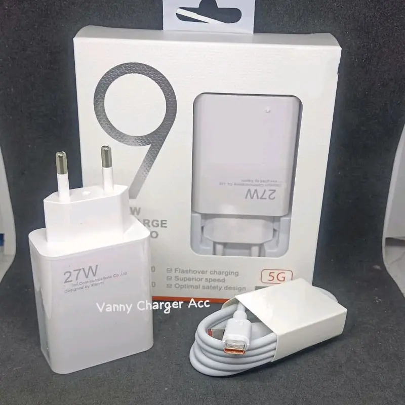 Charger Xiomi ORIGINAL Mi9 27W Micro USB & Type C Fast Charging Casan HP Xiomi Pengisian Cepat White Cable 2