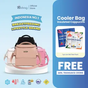 GabaG Tas Asi - Cooler Bag - Sling Double Insulated Compartment Cappucino| Tas Asi 2 Sekat | Tas Bekal | tas bayi | Diaper Bag Ransel