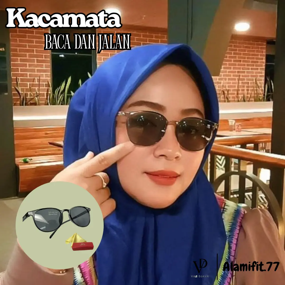 - VanDjava.Store X Alamifit.77 - Kacamata Baca dan Jalan Double Fokus Model Oval Lensa redup