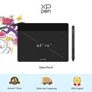 【1 Year Warranty】XPPen Deco Fun S  Graphics Tablet Digital Drawing Tablet 8192 levels Tilt Online Education Support Android Mac Linux Windows Chrome
