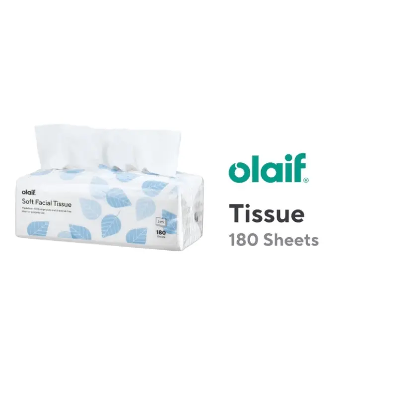 Tisue wajah premium lembut dan halus olif