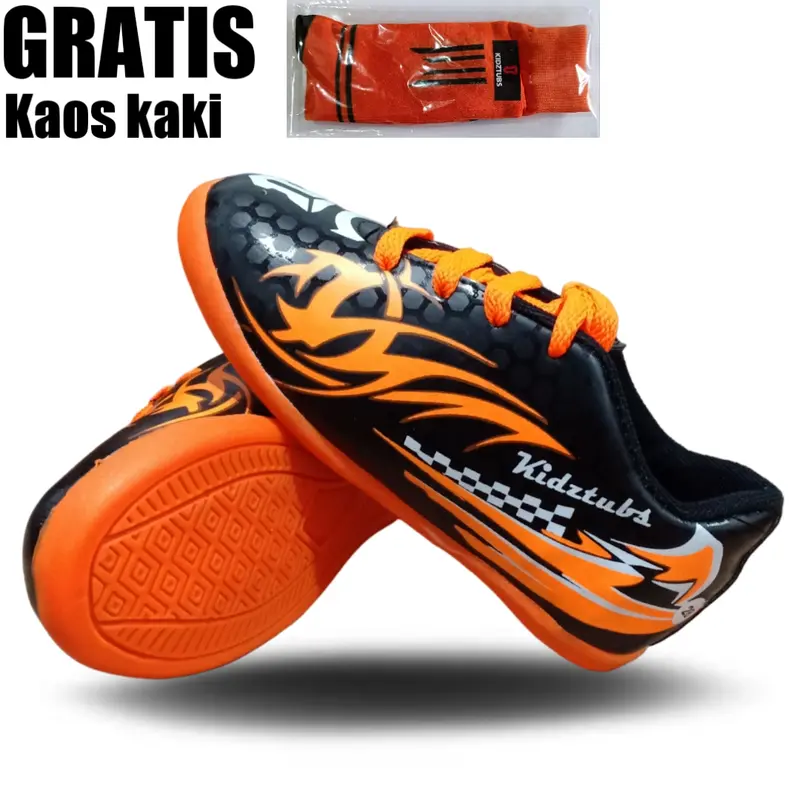 Sepatu Futsal Junior Sepatu Futsal Anak Laki Laki Usia 6-10 Tahun PAUD TK SD SMP Gratis Kaos Kaki 1 2 3 4 5 6 7 8 9 0 Tahun-KIDZTUBS1653080424 Pria 4